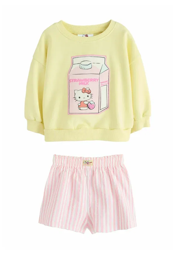 Комплект из свитшота и брюк с принтом Hello Kitty Next, желтый