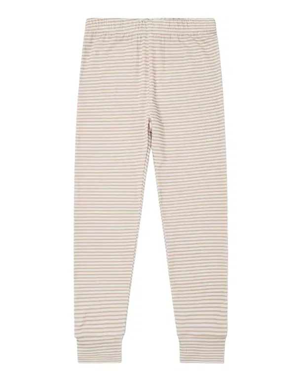 Детский комплект пижамы для мальчиков с длинным рукавом Oatmeal Stripe Bamboo Kids Pajama Set Motette, Beige/White Stripe — фото 3