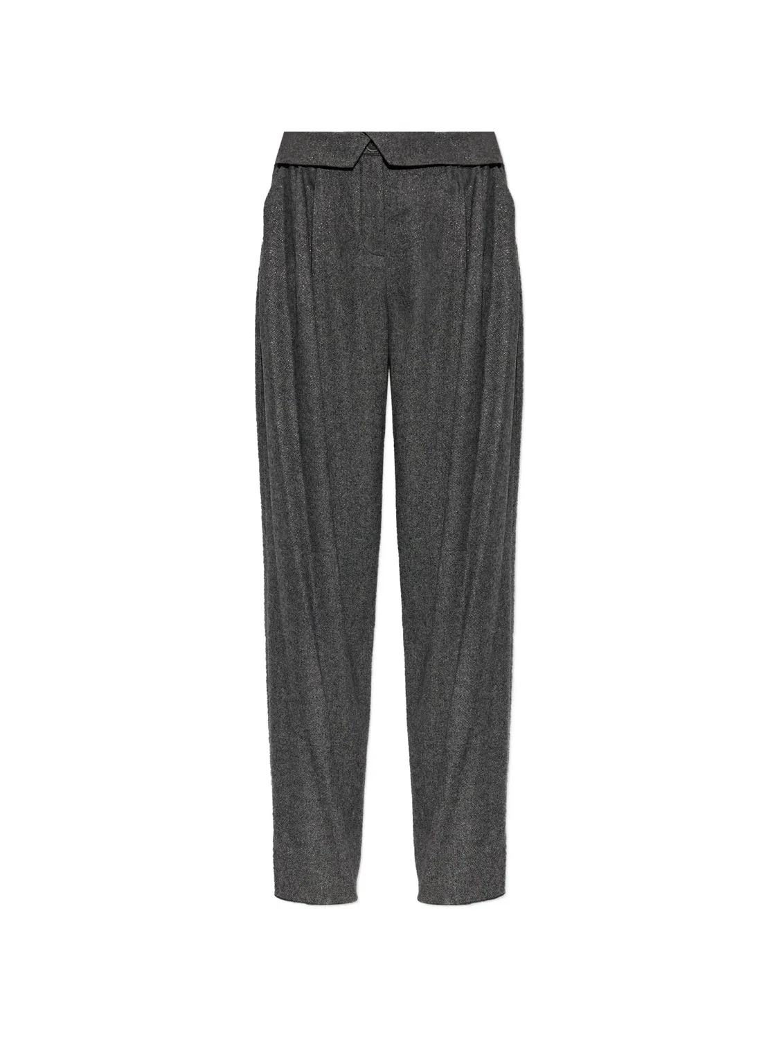 Брюки прямого кроя с люрексом Emporio Armani, серый