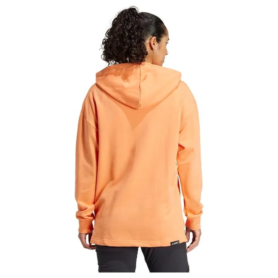 Женский свитшот с логотипом Loose Fit adidas, Оранжевый — фото 4