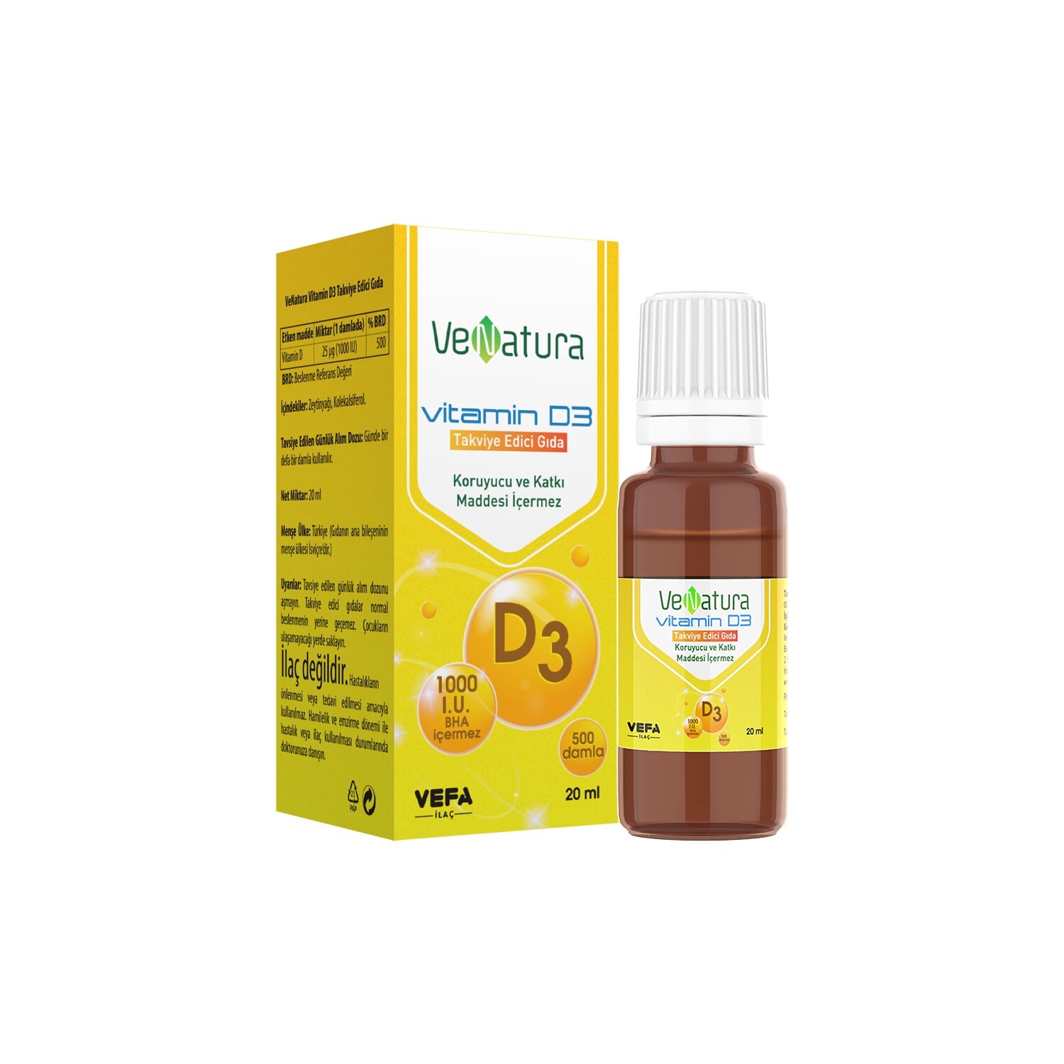 

Витаминные капли D3 Venatura, 20 мл