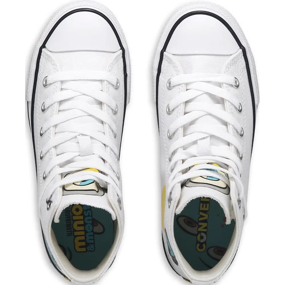 Детские высокие кроссовки Chuck Taylor All Star Converse, Minions White/Yellow/Black — фото 4