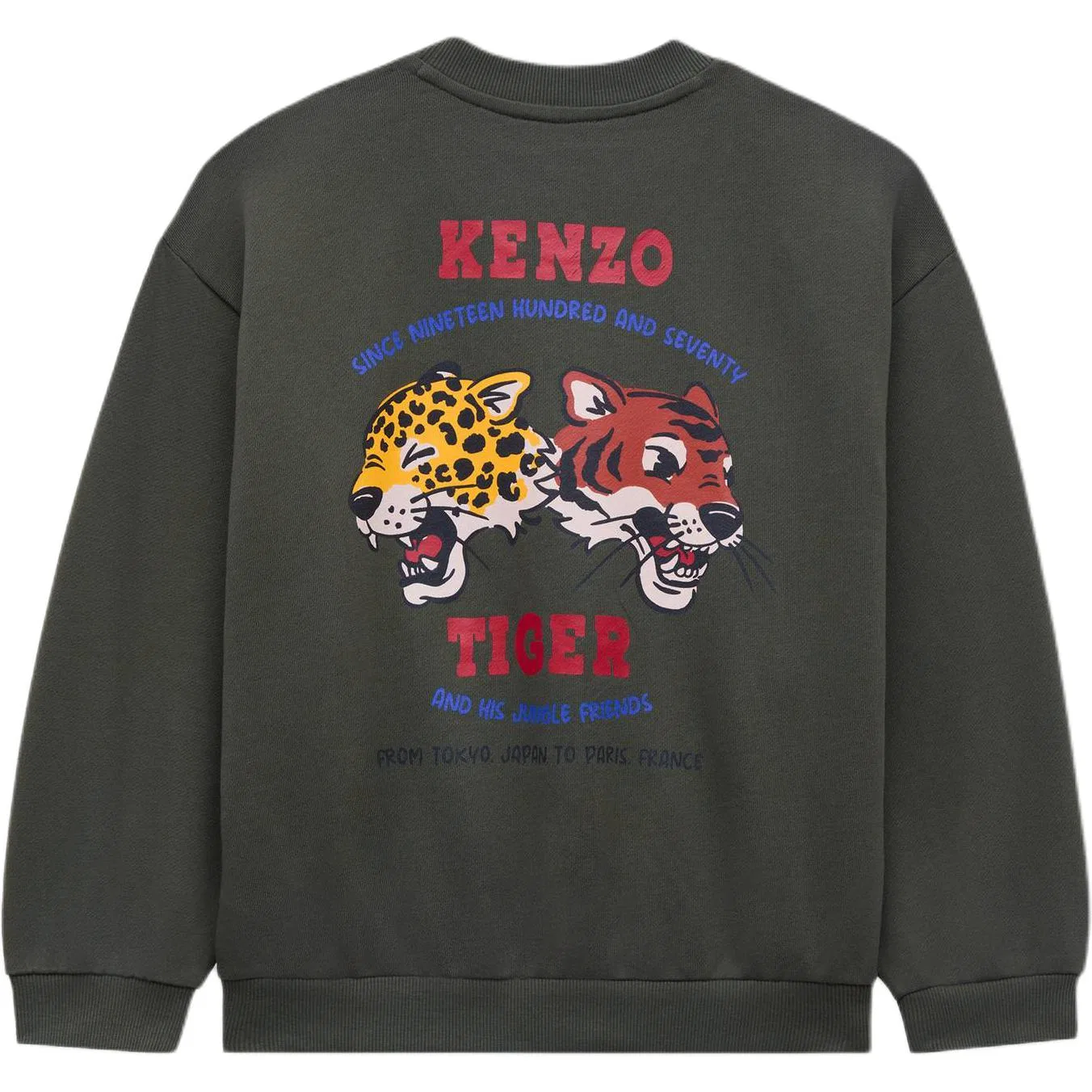 Детский свитшот с круглым вырезом Khaki KENZO — фото 3