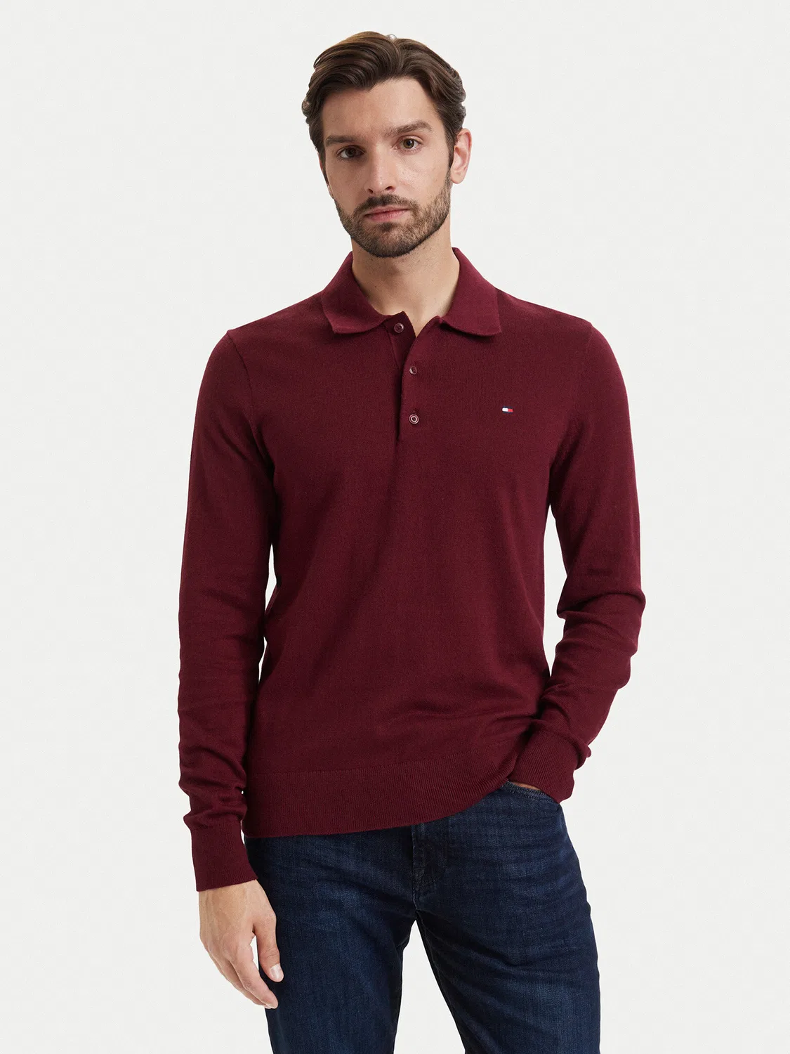 Мужской пуловер стандартного кроя Tommy Hilfiger, темно-красный