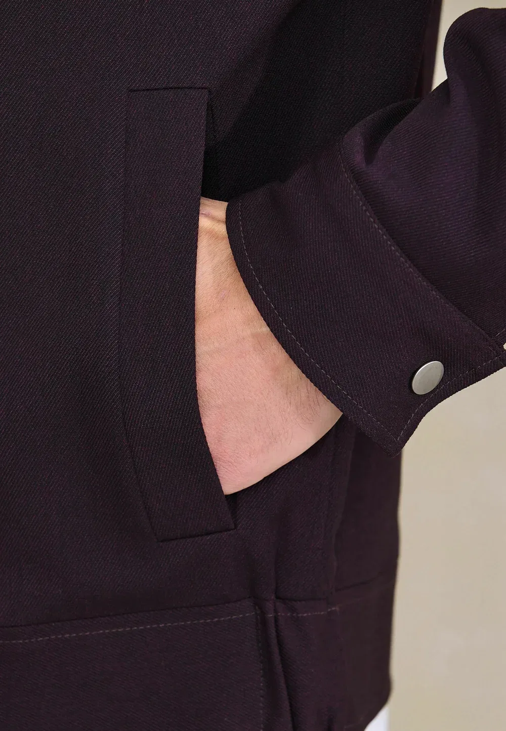 Куртка прямого кроя - модель motionflex smart twill zip shacket - легкая куртка Next, Burgundy Red — фото 2