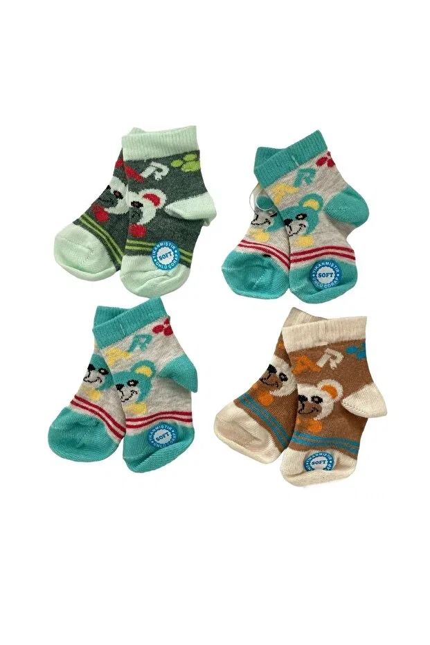 Детские носки для мальчиков хлопковые 4 шт Santralbebe, Green