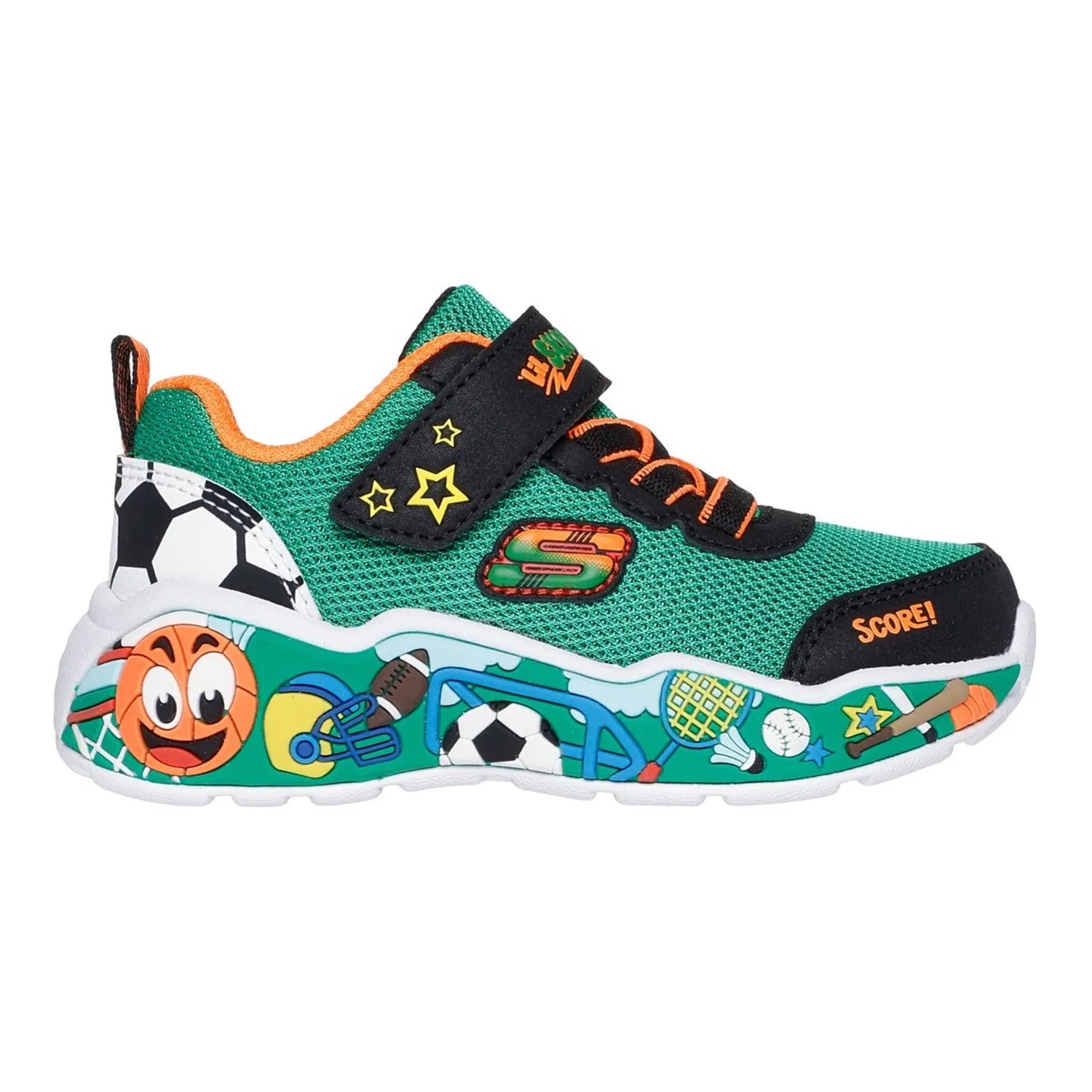 Детские кроссовки для первых шагов PLAY SCENE Skechers, Green Multi — фото 4