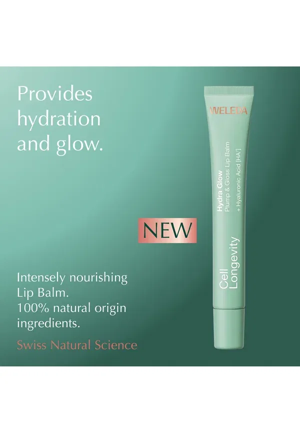 Бальзам для губ с гиалуроновой кислотой Cell longevity hydra glow lip balm Weleda 12 мл — фото 3