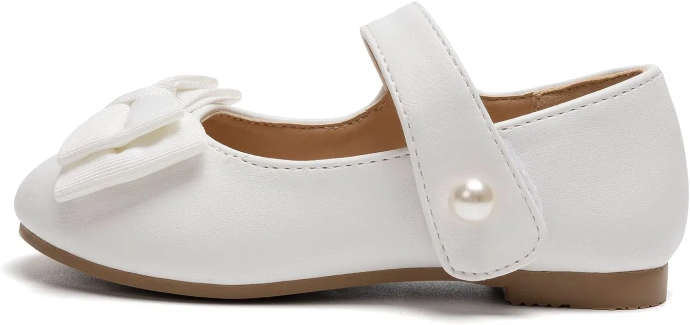 Детские туфли Мэри Джейн для девочек FUNKYMONKEY, White Bowknot — фото 2