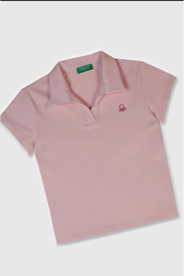 Детская футболка для девочек с коротким рукавом Benetton, Pink