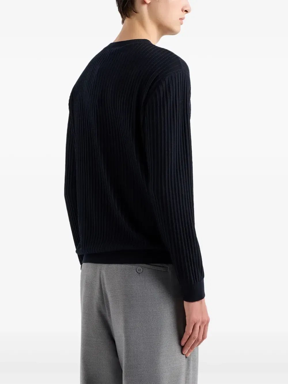 Свитер в рубчик EMPORIO ARMANI, синий — фото 3