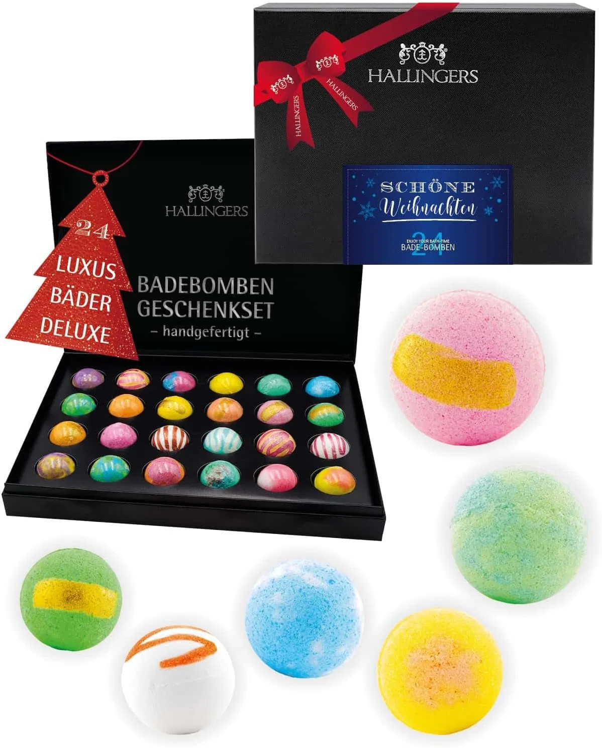 Набор бомбочек для ванны, 24 шт, Hallingers, Beautiful Christmas