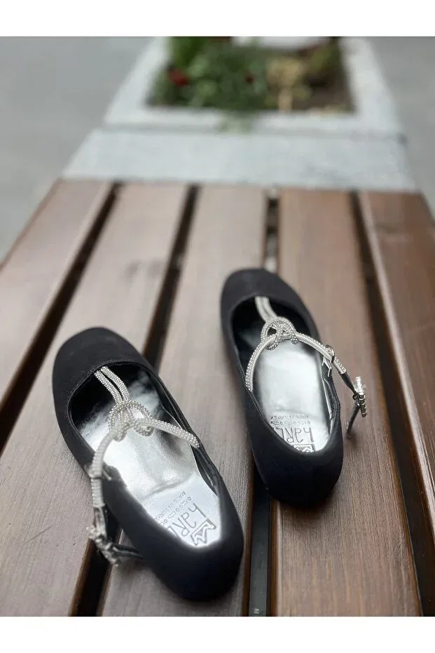 Детские балетки для девочек с блестками Harli Ayakkabi, Black