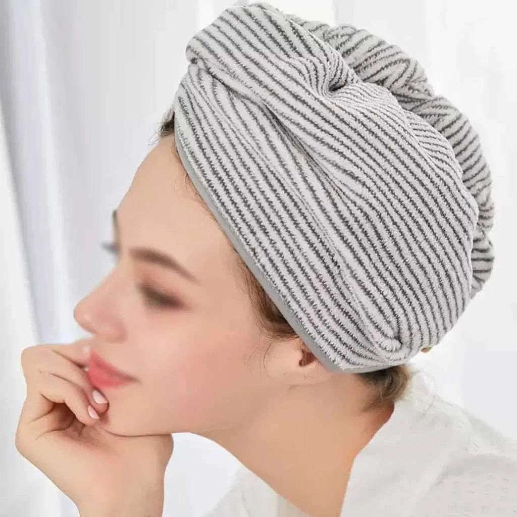 Шапочка для душа из бамбукового угля 2 шт, NOOFIE, 65x25 см, Grey — фото 2