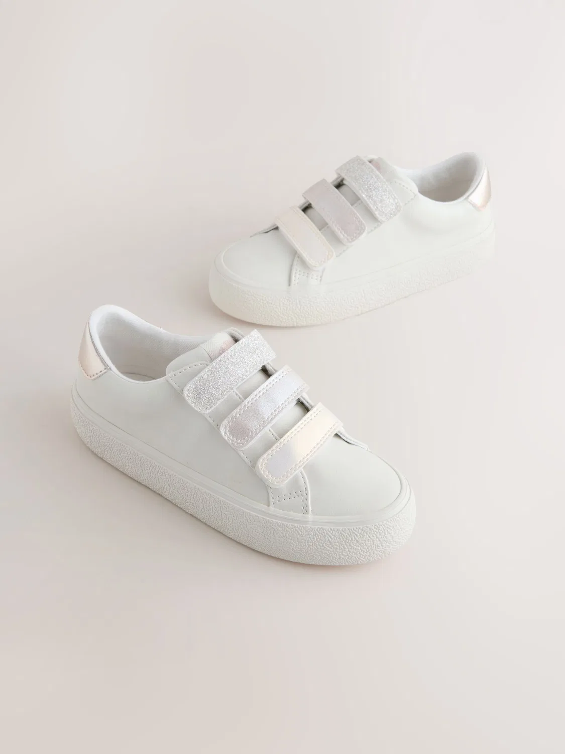 Кроссовки низкие, широкий размер, White Touch Fastening Next, белый