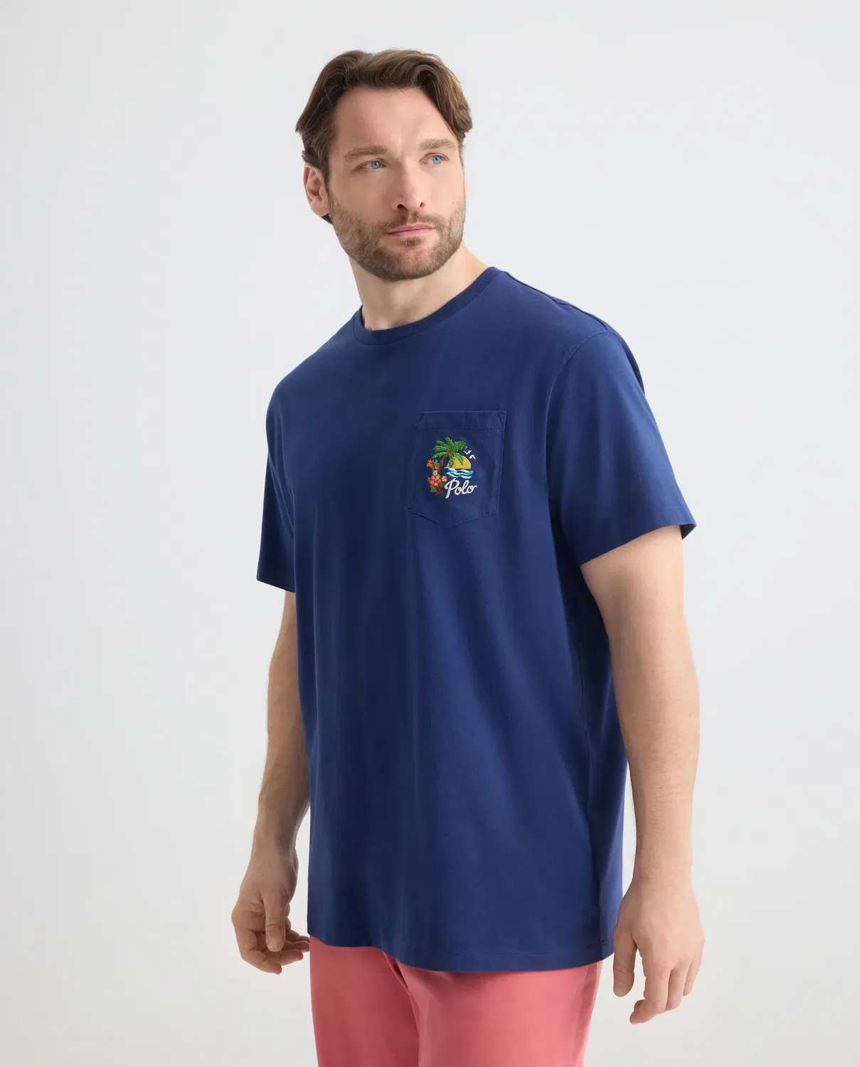 Мужская футболка с нагрудным карманом Polo Ralph Lauren, Azul Oscuro