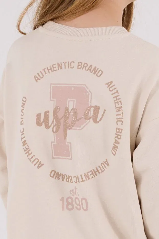 Детский комплект спортивного костюма для девочек U.S. Polo Assn., Beige — фото 4