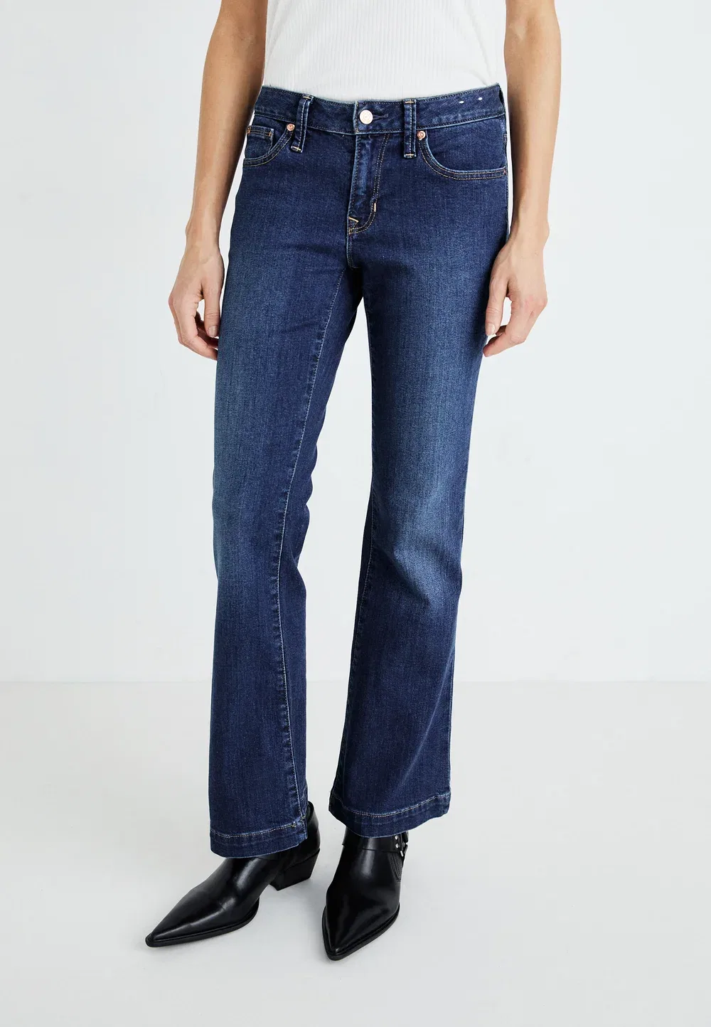 Длинные и облегающие джинсы А-силуэта Gap, Dark Indigo
