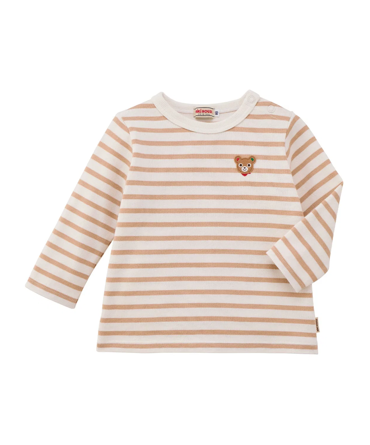 Детская футболка с длинным рукавомв полоску Pucci & Usako MIKI HOUSE, Beige