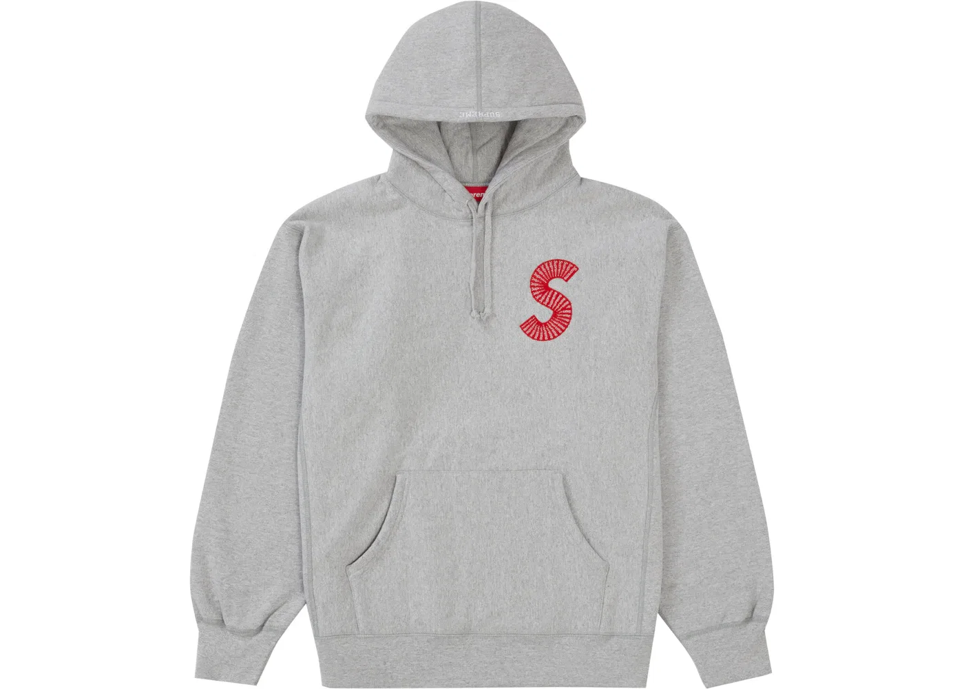 Мужская худи с принтом Supreme S Logo Hooded Sweatshirt (FW20), Heather Grey