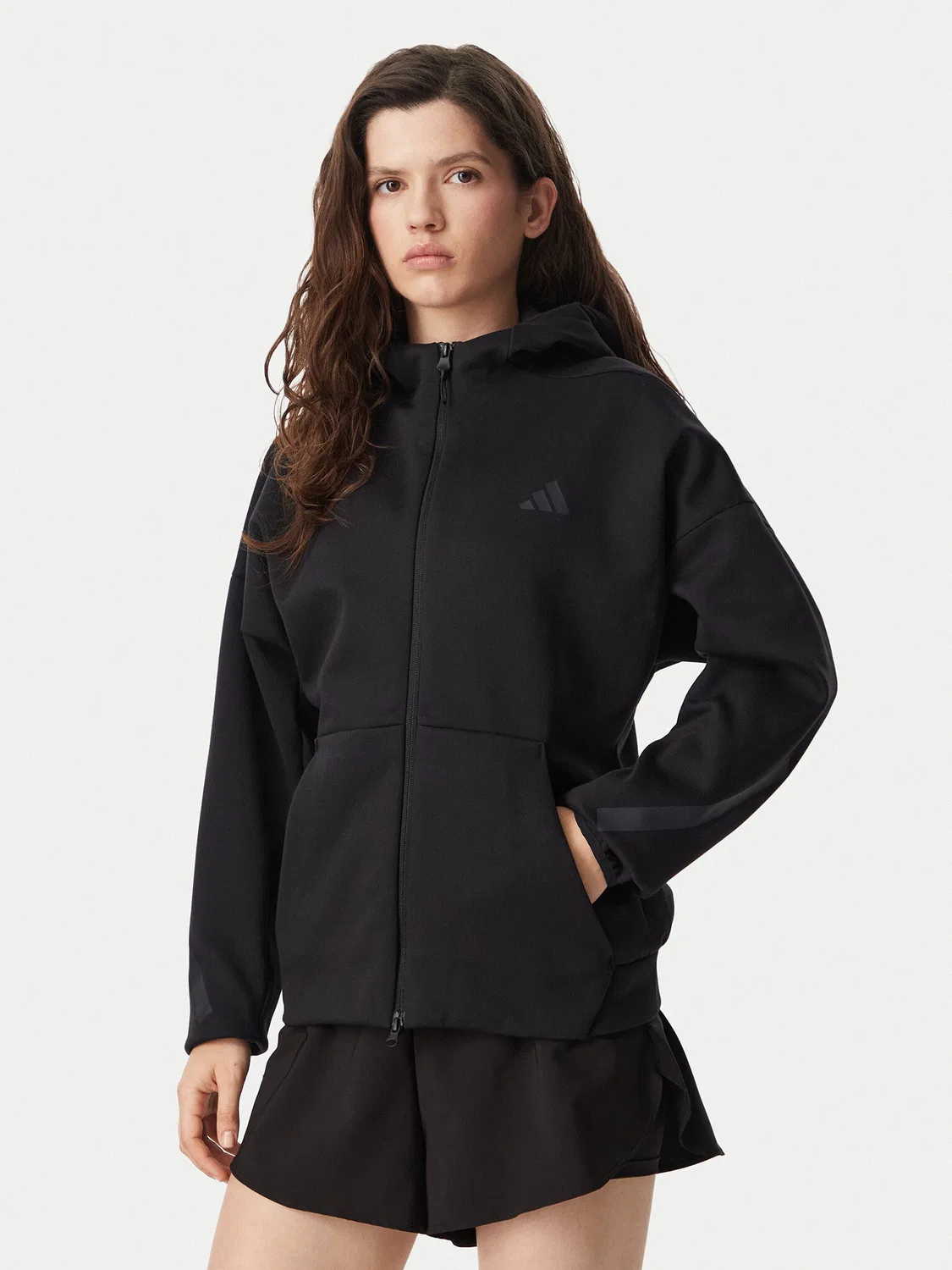 Женская толстовка стандартного кроя Z.N.E. Full Zip Adidas, черный