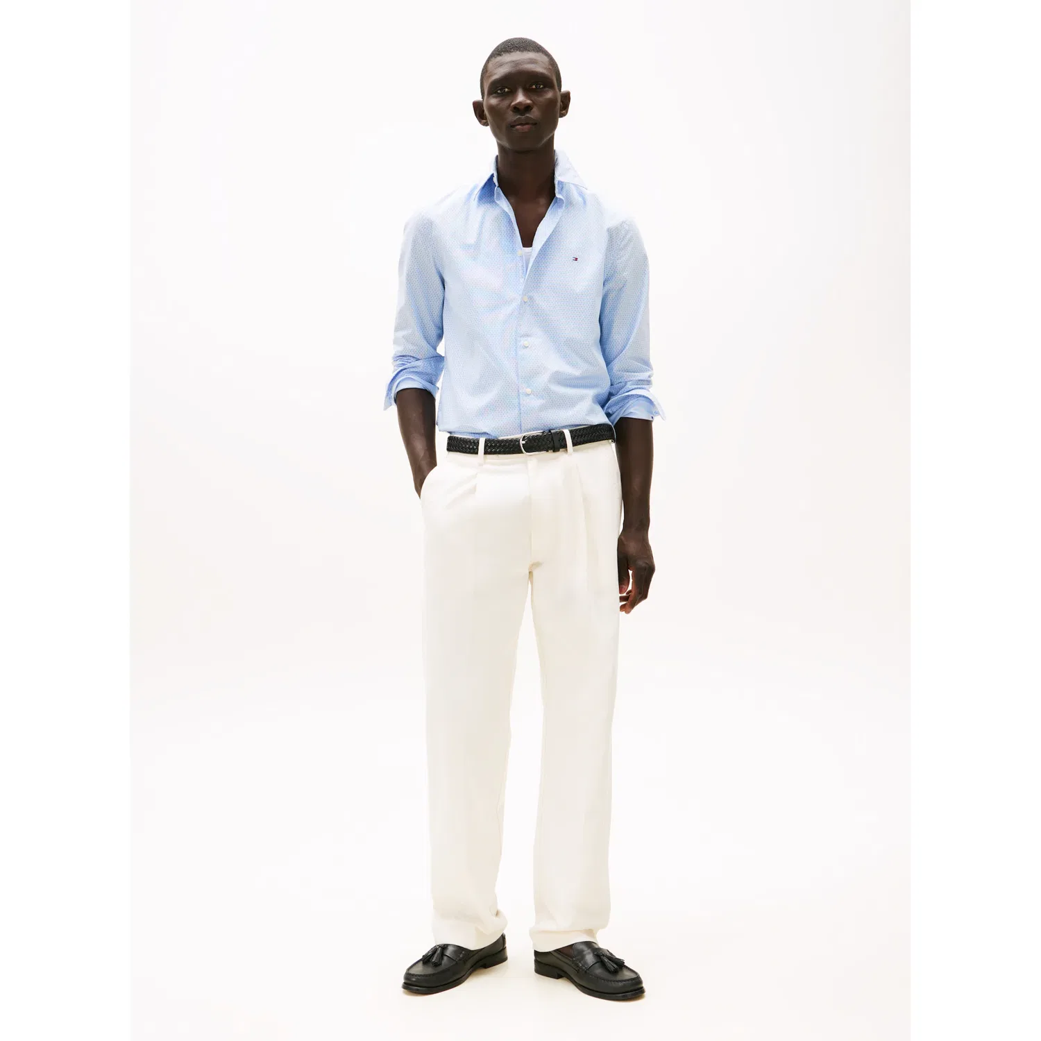 Мужская рубашка с принтом с длинным рукавом Tommy Hilfiger, Cloudy Blue — фото 2