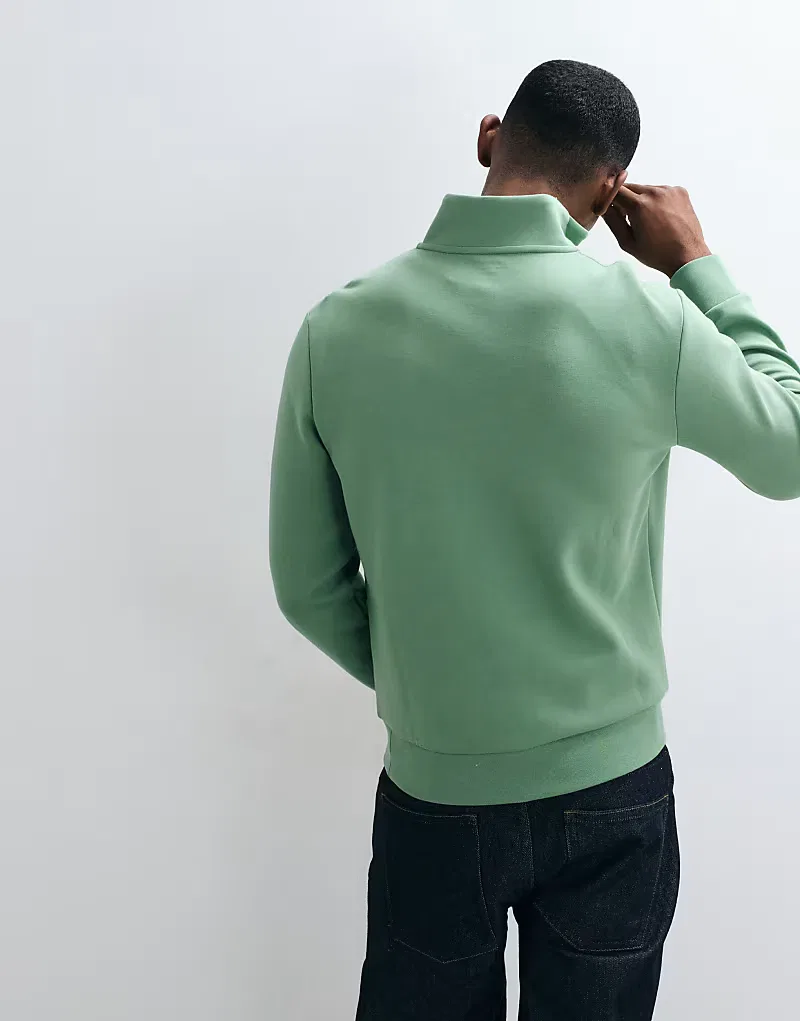 Толстовка Polo Ralph Lauren с логотипом Icon, двойной трикотажной тканью и застежкой-молнией на четверть длины, светло-зеленый — фото 3