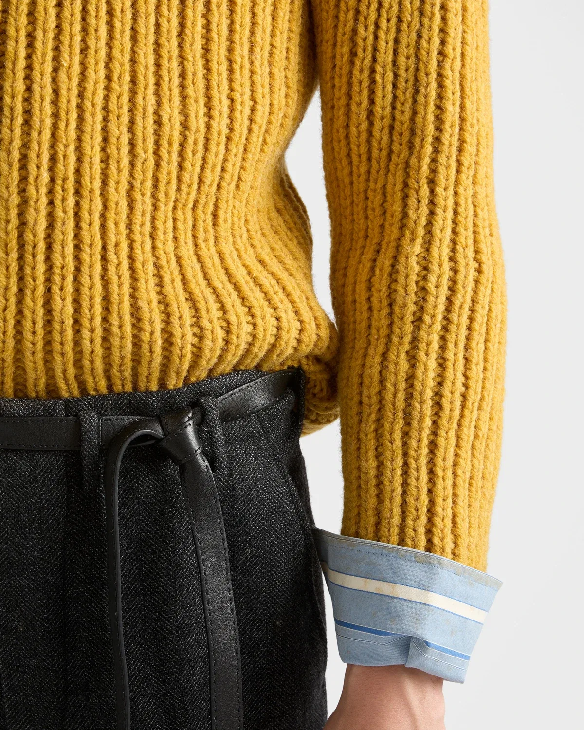 Свитер свободного кроя Prada, желтый — фото 4