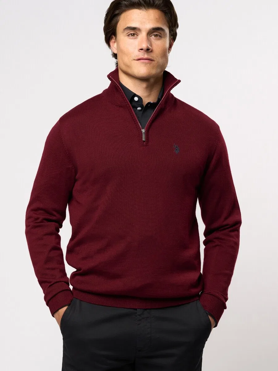 Свитер U.S. Polo Assn. 'UMMason' красного цвета — фото 3