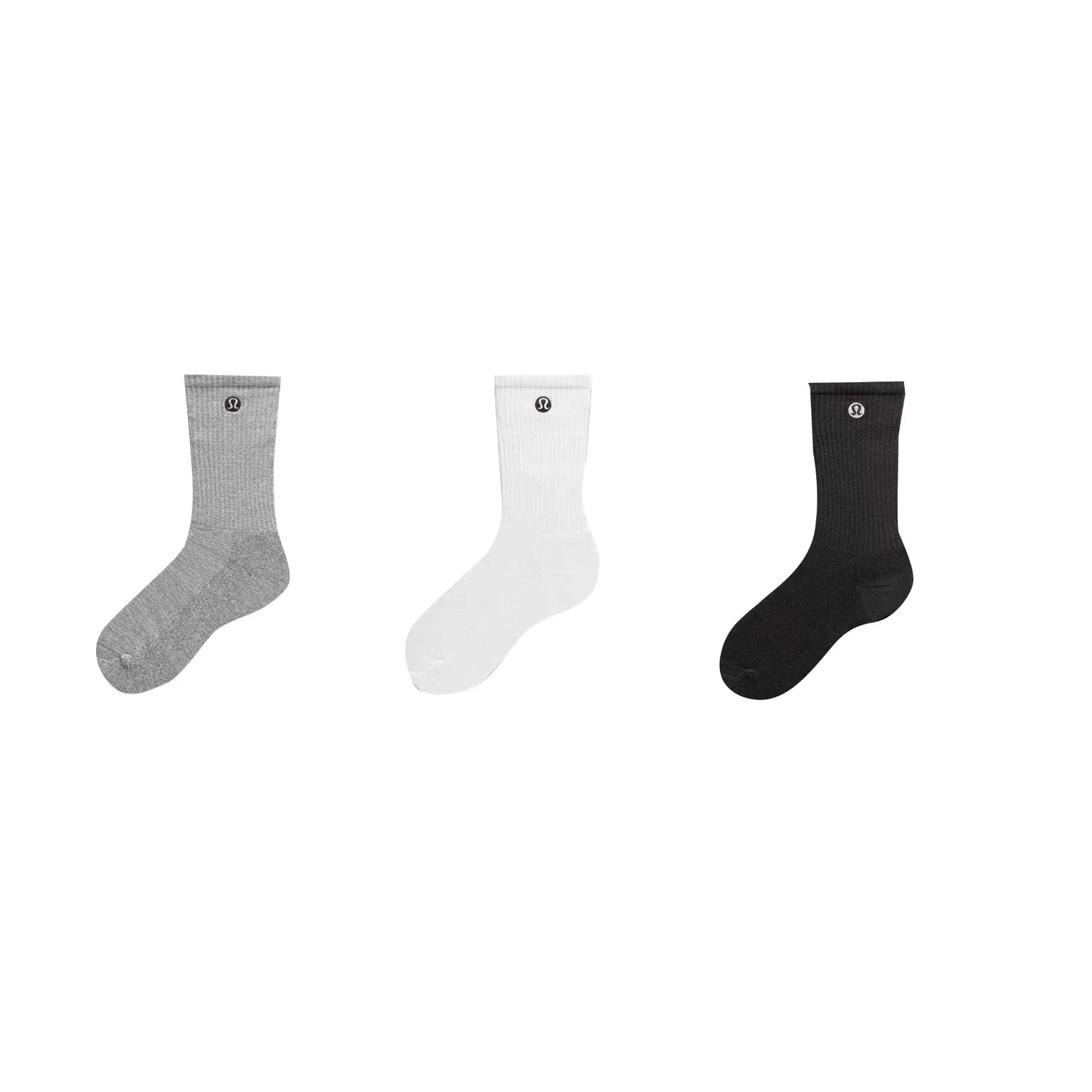 Детские носки с длинным голенищем Lululemon Daily Essentials, 3 пары, White/WHT-3 Pack — фото 3