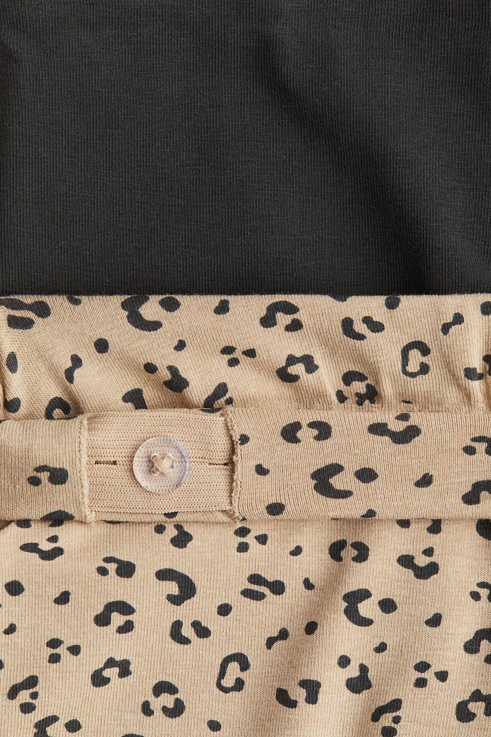 Комплект из 2 расклешенных трикотажных леггинсов H&M, Beige/Leopard Print — фото 2