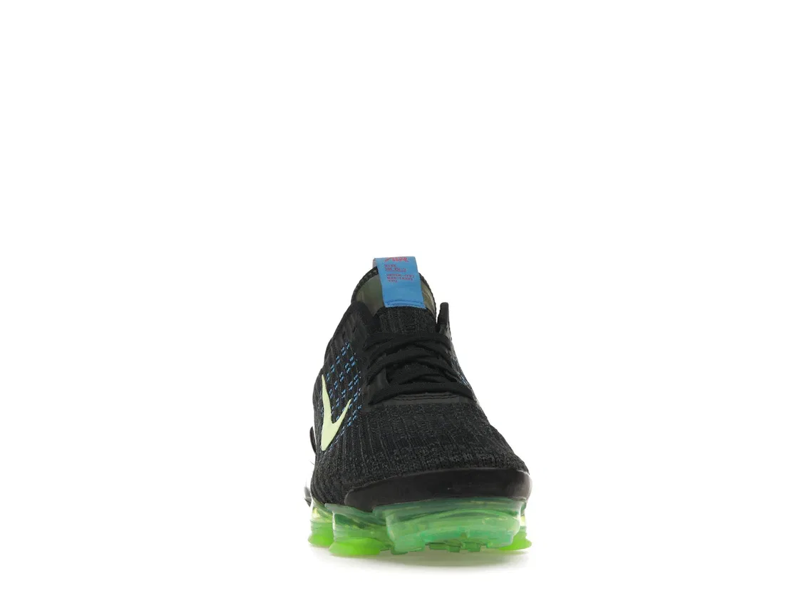 Детские кроссовки Lifestyle с амортизацией Nike Air VaporMax Flyknit 3 Nike, Black/Blue-Ghost Green — фото 2