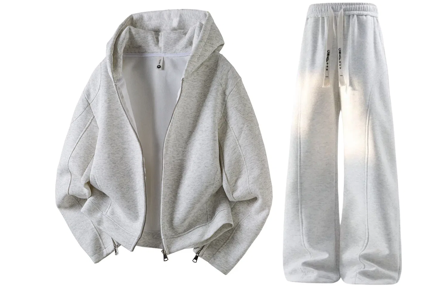 Детский комплект толстовки и штаны с капюшоном White Heather Gray GWAF