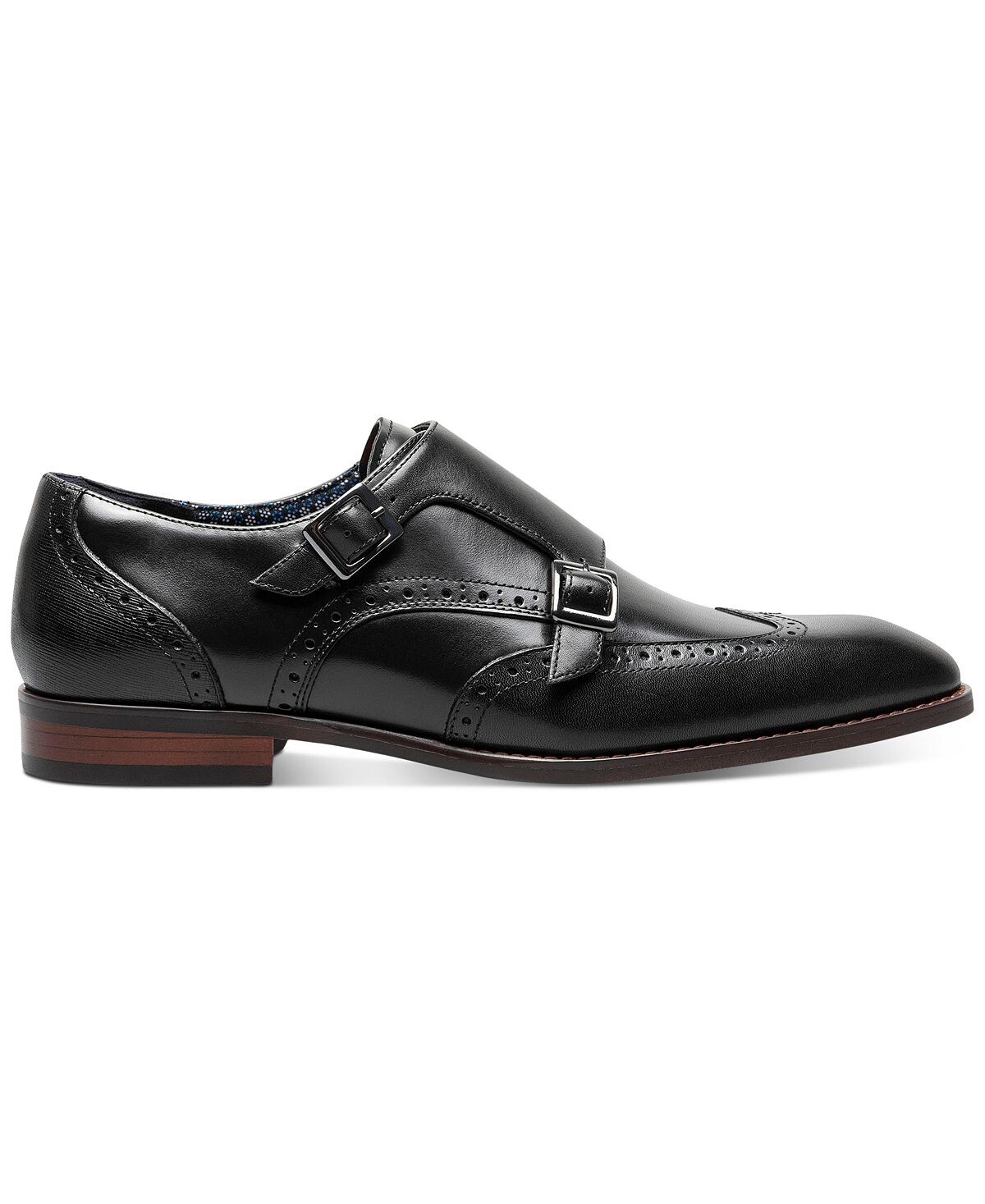 Мужские классические туфли karson wingtip с двумя ремешками monk Stacy Adams, черный — фото 4