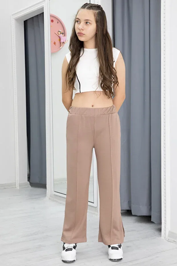 Детские брюки для девочек широкие Cansın Mini, Brown