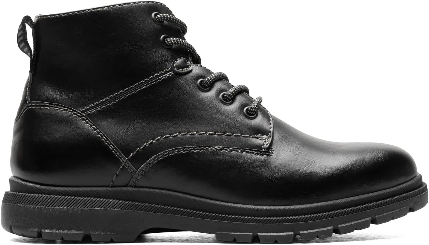 Детские ботинки на шнуровке с гладким мысом Lookout Jr. Florsheim, Black — фото 2