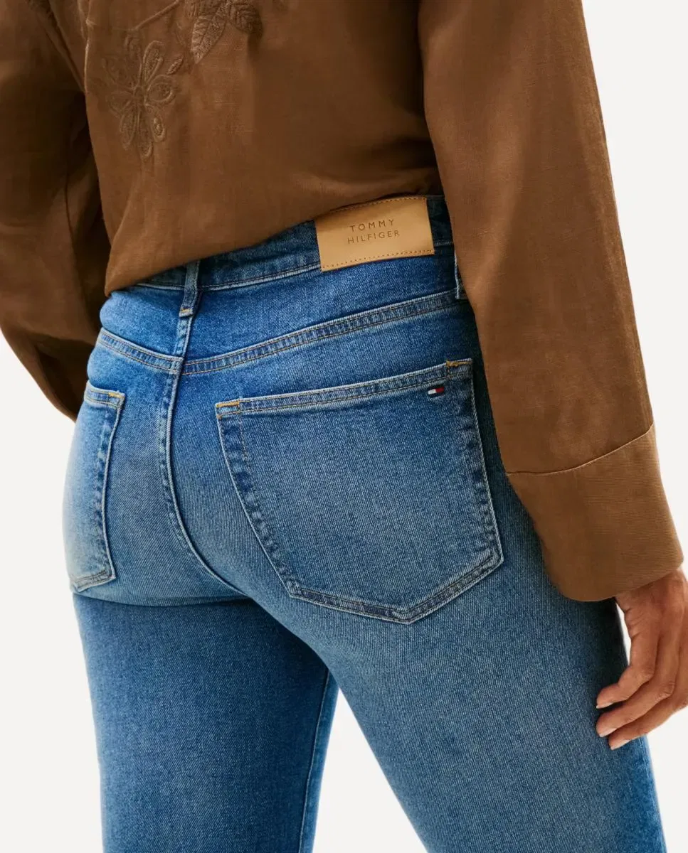 Женские джинсы-клеш из денима Tommy Hilfiger, Azul — фото 3