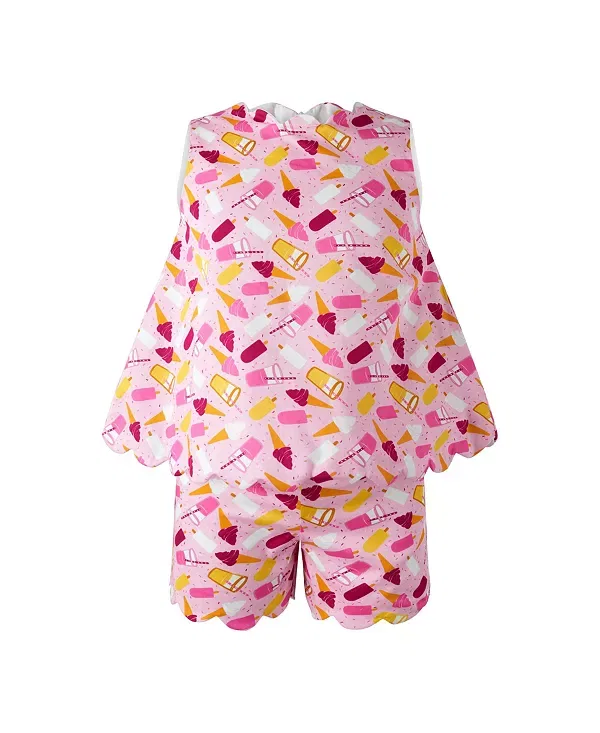 Детский комплект для девочек без рукавов Ice Cream Scalloped Short Set Rachel Riley, розовый
