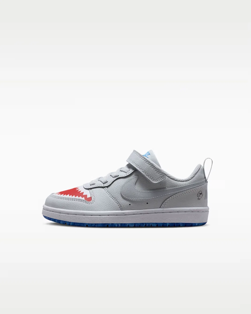Детская обувь Nike Court Borough Low, Pure Platinum/University Red/Game Royal/Wolf Grey