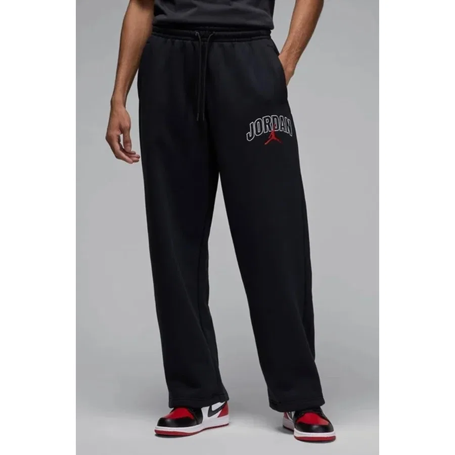 Спортивные брюки свободного кроя с открытым низом Jordan Brooklyn Oversized OH Pant Nike, Черный