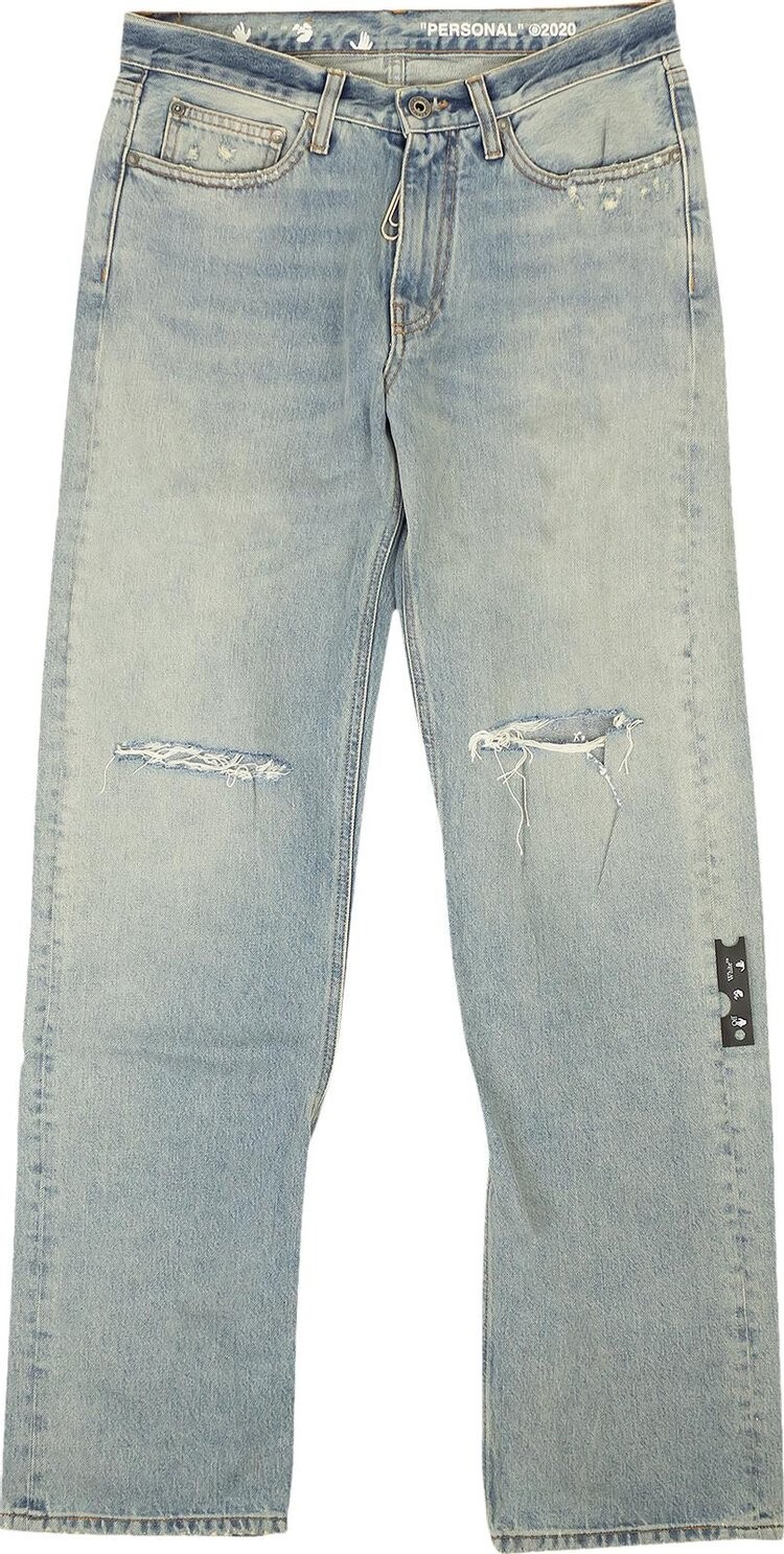 

Джинсы Off-White Diag Broken Jeans 'Blue', синий