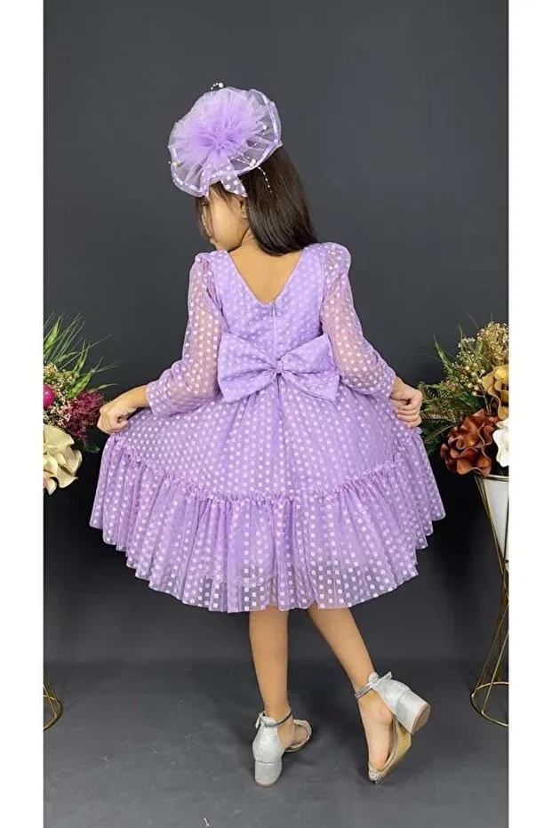 Детское платье для девочек кружевное Katkat Princess Lace Buckle Mnk, Lila — фото 3