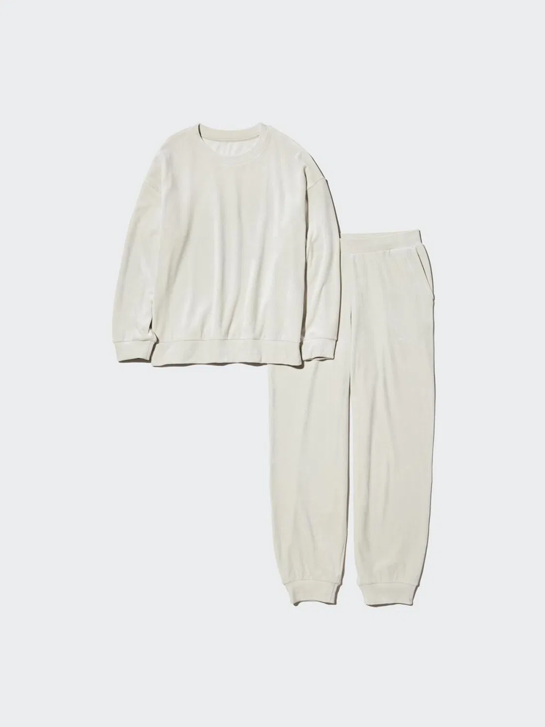 Комплект женский мягкий эластичный с длинным рукавом и брюками Uniqlo, светло-бежевый