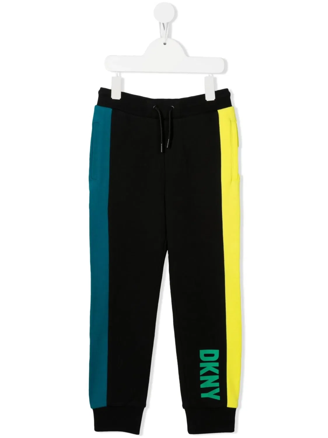 Джоггеры в полоску с логотипом DKNY, черный