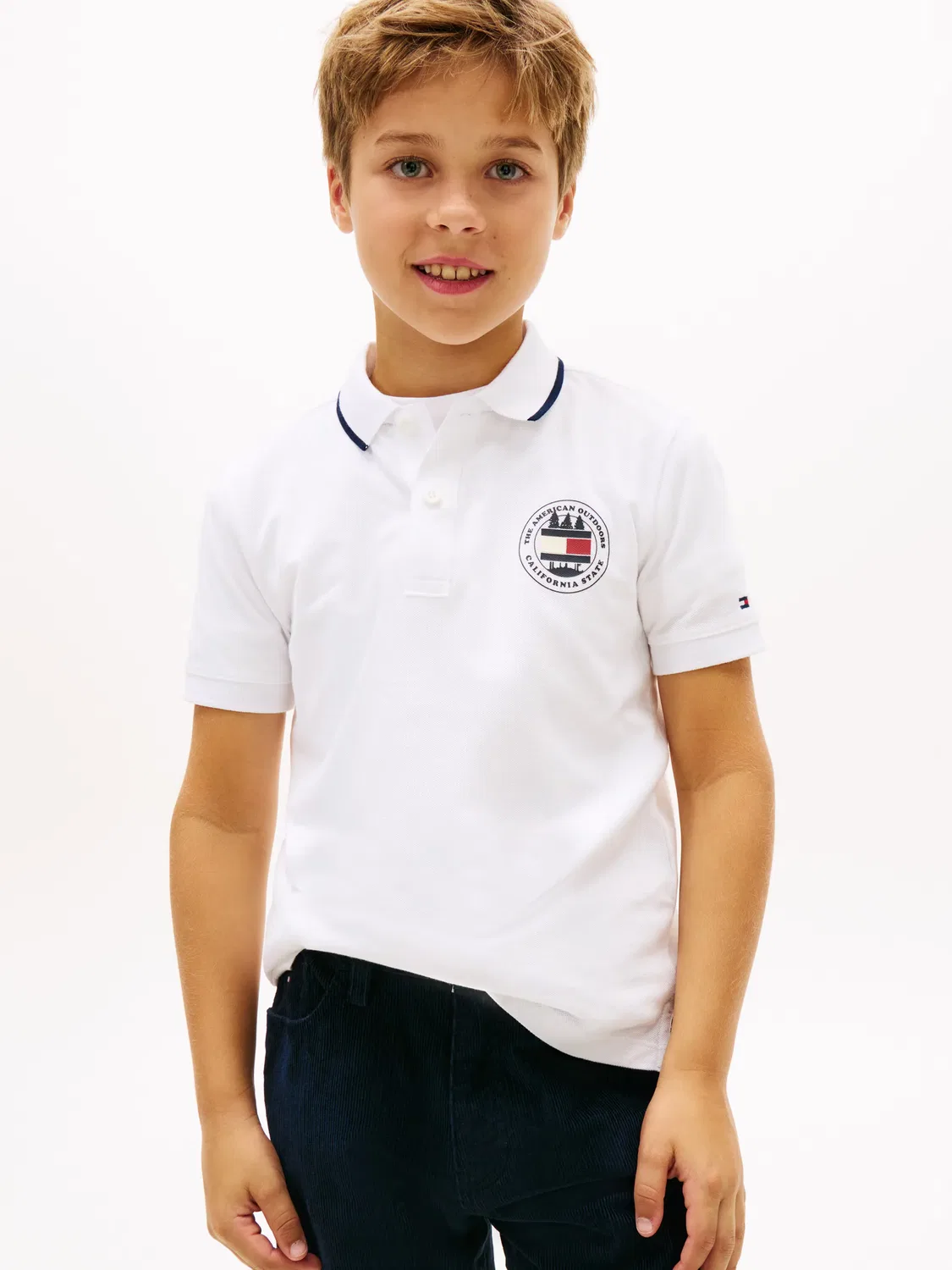 Детский поло для мальчиков с длинным рукавом Tommy Hilfiger, Blanco
