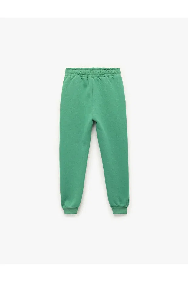 Детские спортивные штаны для девочек с принтом Jogger sweatpants with raised print and pocket detail Koton, Green — фото 4