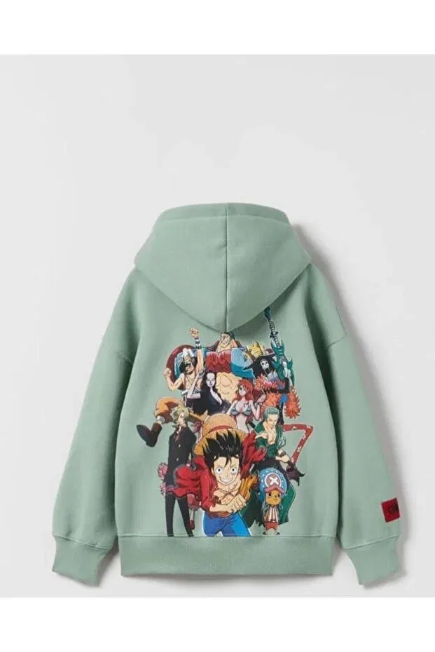 Детское для девочек свитшот с принтом Unisex One Piece Printed Raised Generic Brands, Green
