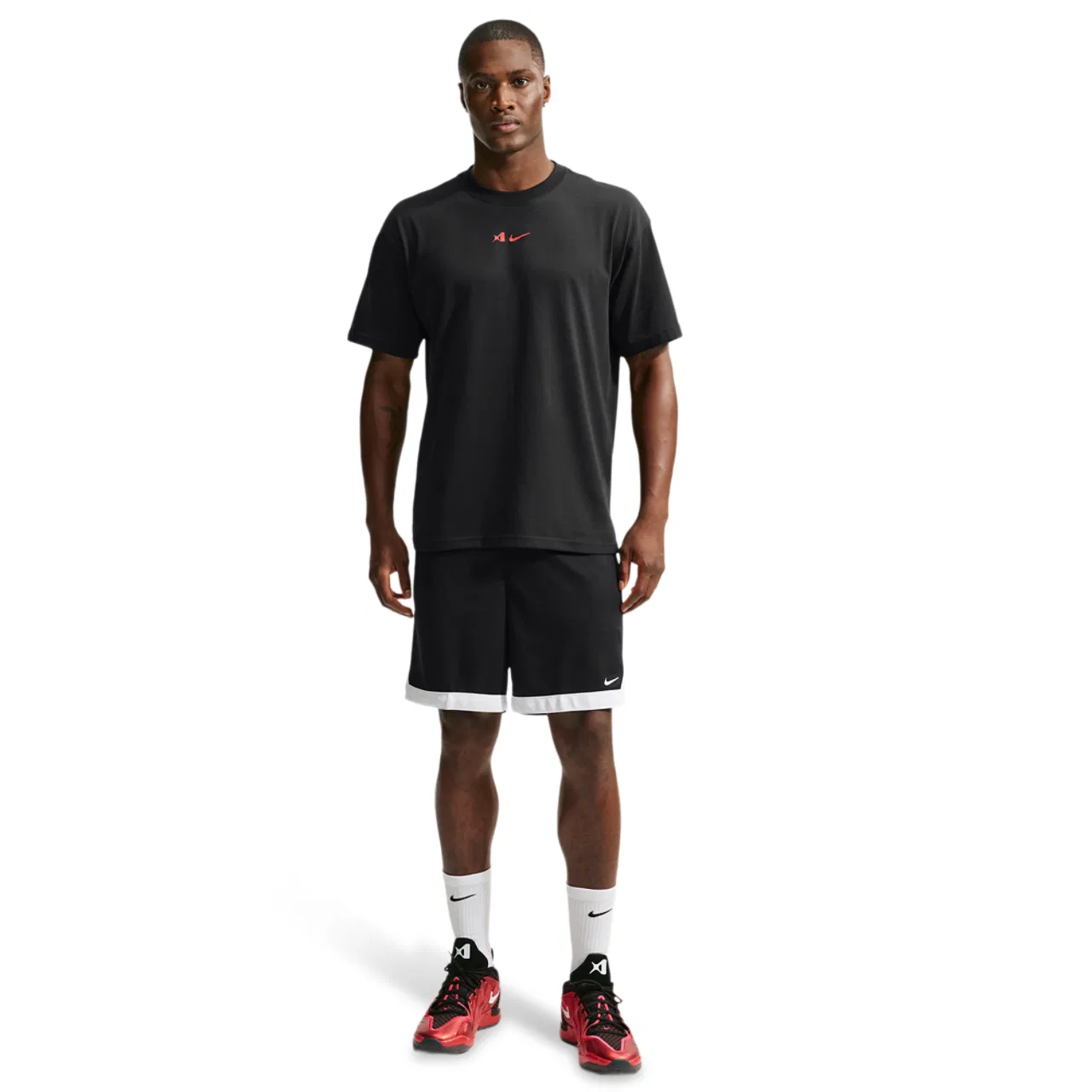 Мужская футболка с принтом Aja Airbrush Nike, Black/University Red — фото 3