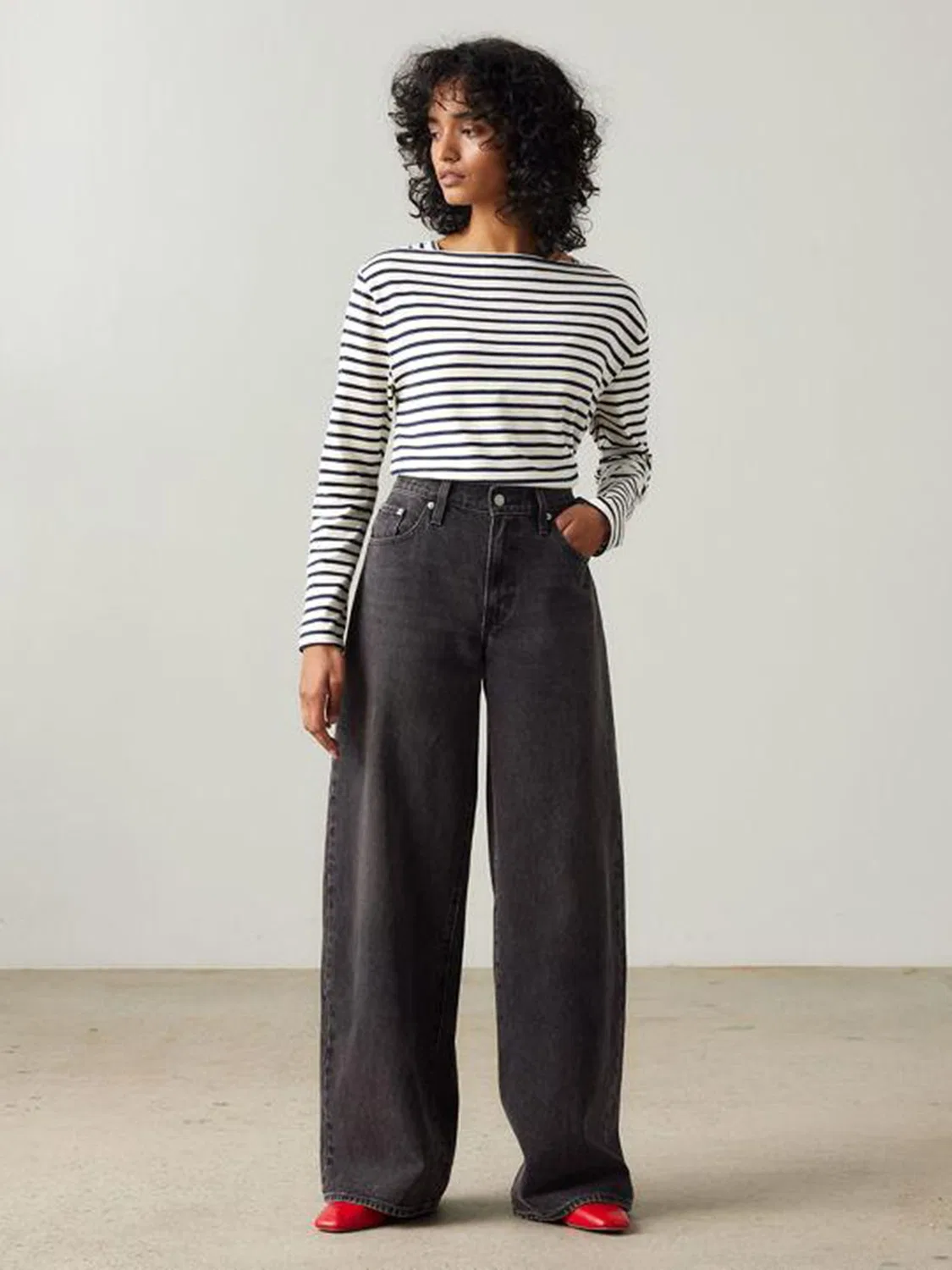 Джинсы широкие прямые Levi's, Black Denim