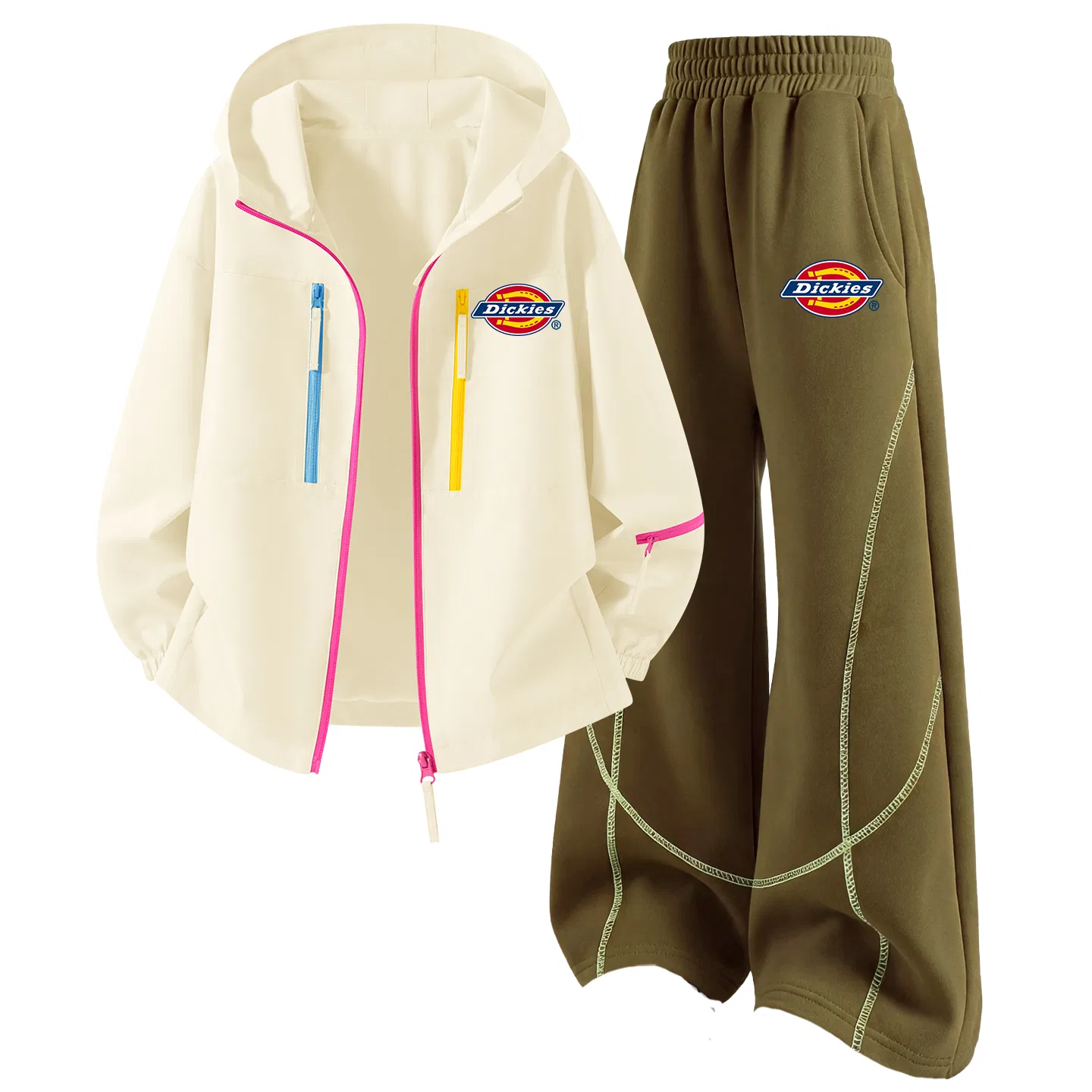 Детский комплект спортивной одежды с капюшоном, Silicone with K Dawn White+Silicone with Thick K Autumn Brown, Dickies